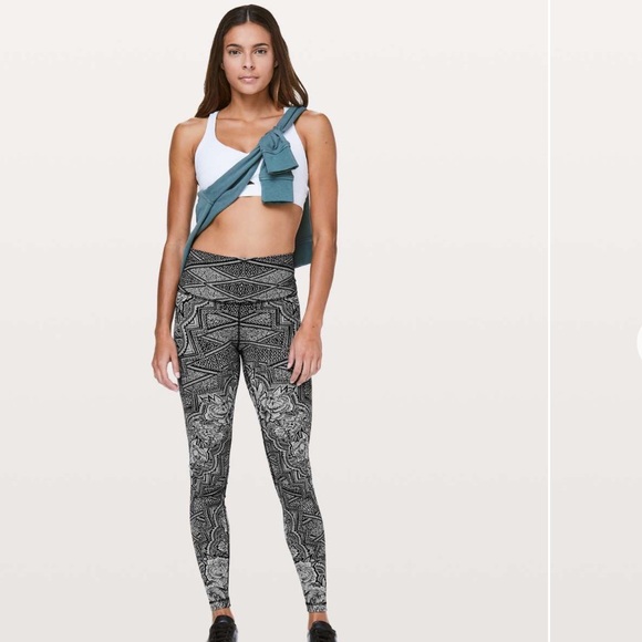 LULULEMON/Inked Wunder Under Ice Grey Black Leggings /4 - Picture 9 of 11